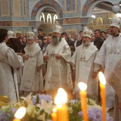 Митрополит Кирилл совершил Божественную литургию в новоосвященном храме Александро-Невского Ново-Тихвинского монастыря