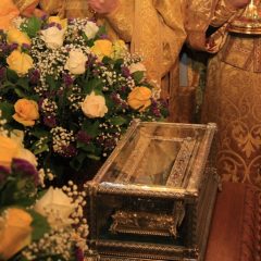 В Храме на Крови состоялась торжественная встреча мощей святителя Спиридона Тримифунтского