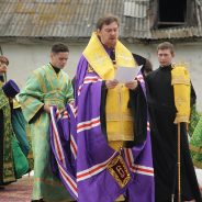 Состоялась закладка камня в основание храма преподобных Зосимы и Савватия села Бородулино