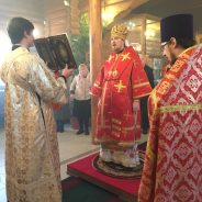 Преосвященный Алексий совершил Литургию в посёлке Рудничном