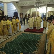 Митрополит Кирилл и епископ Алексий совершили Божественную литургию в мужском монастыре во имя святых Царственных страстотерпцев