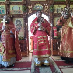 Епископ Алексий совершил Литургию в Свято-Пантелеимоновском монастыре