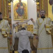Епископ Алексий возглавил Литургию в Спасо-Преображенском соборе