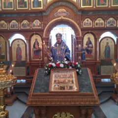 Епископ Алексий совершил Литургию в Свято-Пантелеимоновской обители