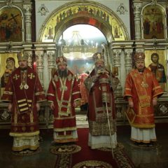 Сонм архиереев совершил Божественную литургию в Храме на Крови в праздник Собора новомучеников и исповедников Церкви Русской