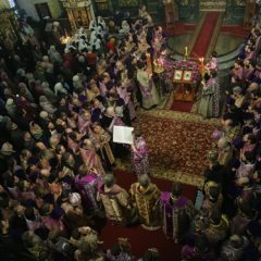 Сонм архиереев совершил чин Торжества Православия в Свято-Троицком кафедральном соборе