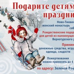 Традиционная рождественская акция «Подарите детям праздник!» стартовала в Ново-Тихвинском монастыре