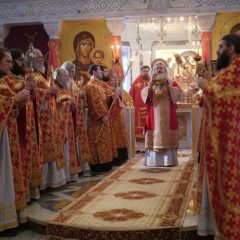 Митрополит Кирилл и епископ Алексий совершили Божественную литургию в престольный праздник Ново-Тихвинской обители