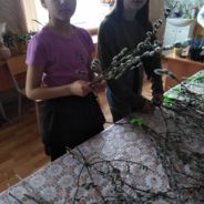 Букеты из веточек верб от воспитанников воскресной школы