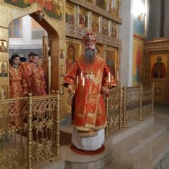 Праздничное архиерейское Богослужение в канун памяти святой великомученицы Варвары в соборе во имя святого преподобного Максима Исповедника