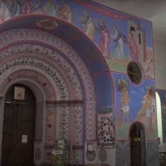 Практически завершена роспись стен в Соборе Преображения Господня города Серова