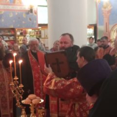 Преосвященный Феодосий, епископ Нижнетагильский и Невьянский, временно управляющий Серовской епархией, совершил всенощное бдение в храме Преображения Господня города Серова