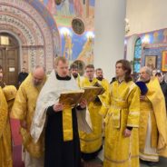 Божественная Литургия и хиротония во диакона в храме Преображения Господня города Серова